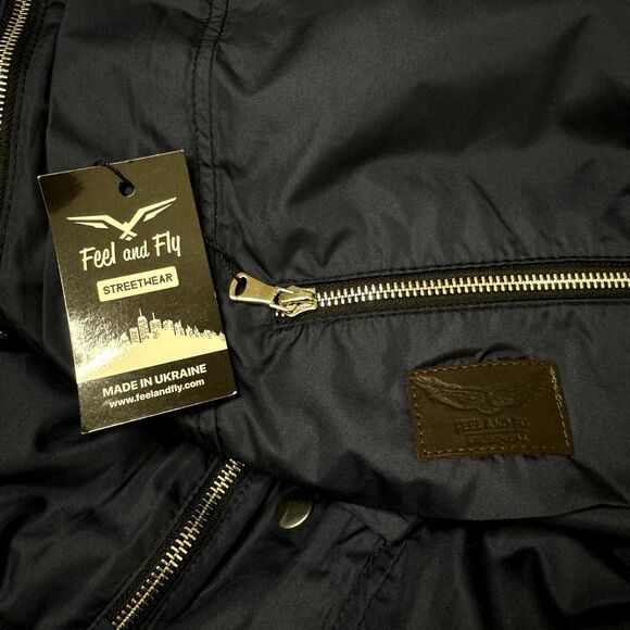 Feel & Fly Streetwear Mens Jacket Windbreaker Navy L NWT bv - Picture 6 of 8